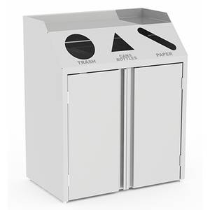 Lakeside 4315 26-1/2"Wx23-1/4"Dx45-1/2"H 69 Gallon Waste & Recycle Station