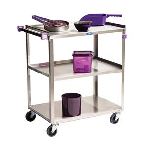 Lakeside 322A 18-3/8"x30-3/4"x33" 3-Tier Stainless Steel Utility Cart