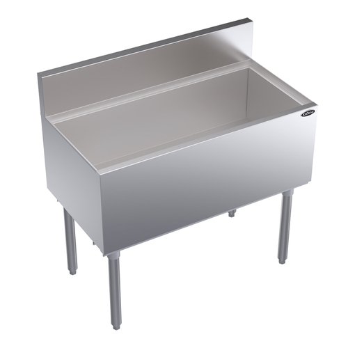 (Open Box) Krowne KR19-36 Royal 36" x 19" Stainless Steel Underbar 110lb. Ice Bin