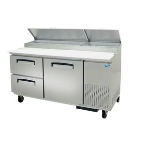 Fogel MPP-67-D 67" Two-Section Pizza Prep Table, 18 Cubic Feet Capacity