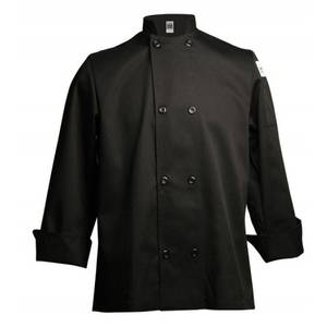 Chef Revival J061BK-L Black Long Sleeve Double Breasted Chef Jacket - L