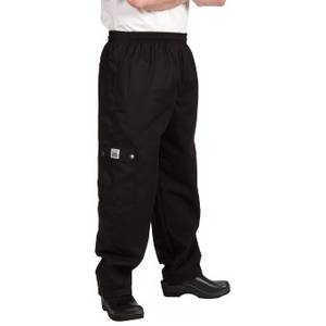 Chef Revival P024BK-XL Black Cargo Poly Cotton Blend Chef Pants - XL