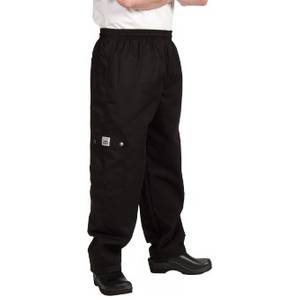 Chef Revival P024BK-2X Millennia Unisex Black Poly/Cotton Cook Cargo Pants - XXL