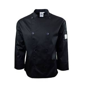 Chef Revival J200BK-L Performance Series Black Long Sleeve Chef Coat - L