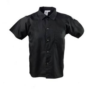 Chef Revival CS006BK-XL Black Short Sleeve Cook Shirt - XL