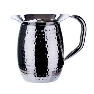 Winco WPB-3H 3qt Deluxe Hammered Stainless Steel Bell Pitcher