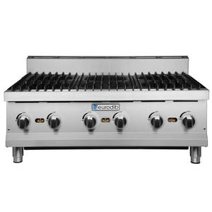 Eurodib T-HP636 6 burner Countertop Hotplate 180,000 BTU