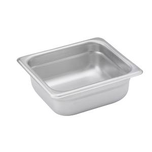 Winco SPJH-602 S/s Solid Steam Table Pan 1/6 Size Heavy Weight 2.5" Deep