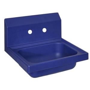 BK Resources APHS-W1410-2B Antimicrobial Plastic Hand Sink With 2 Faucet Holes