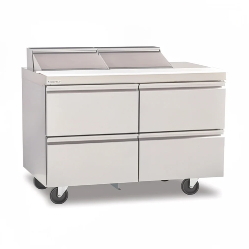 Delfield D4464NP-16 64" Two-Section Sandwich Top Refrigerator with Four Drawers