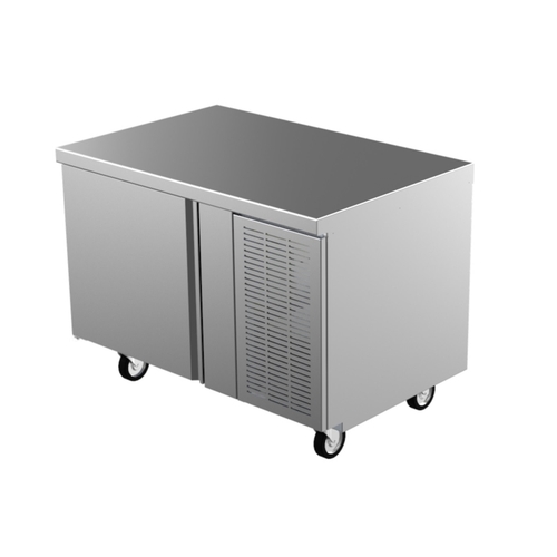 Delfield 18648BUCMP 48" One-Section Refrigerated Work Table with 6" Casters