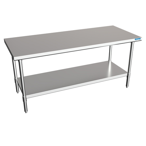 BK Resources CVT-7230 72"W x 30"D 16 Gauge Stainless Steel Work Table