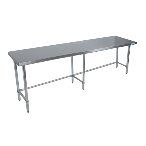 BK Resources CVTOB-9630 96"W x 30"D 16 Gauge Stainless Steel Open Base Work Table