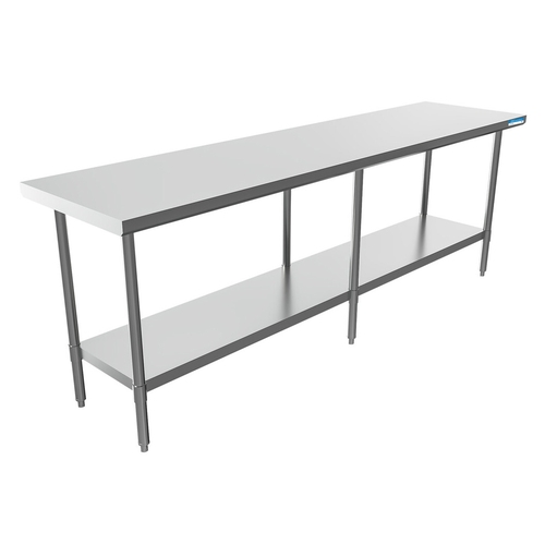 BK Resources CVT-9624 96"W x 24"D 16 Gauge Stainless Steel Work Table