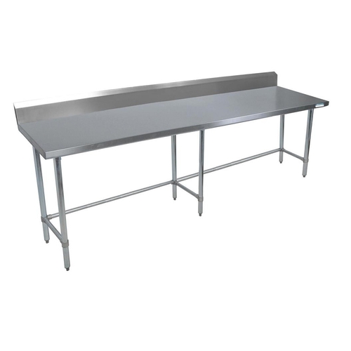 BK Resources CVTR5OB-9630 96"W x 30"D 16 Gauge Stainless Steel Open Base Work Table