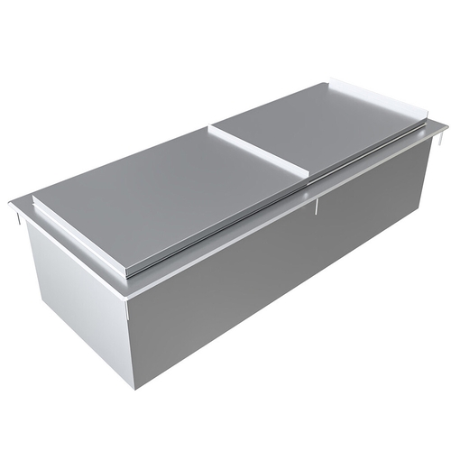 BK Resources BK-DIBL-4820 48"W x 20"D Stainless Steel Drop-in Ice Bin w/ Lid