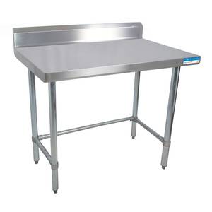 BK Resources QVTR5OB-9630 96"W x 30"D 14 Gauge Stainless Steel Open Base Work Table