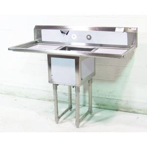 John Boos 1B16204-2D18 - Scratch & Dent - 1 Compartment Sink 16" x 20" x 14" Bowl Two 18" Drainboards