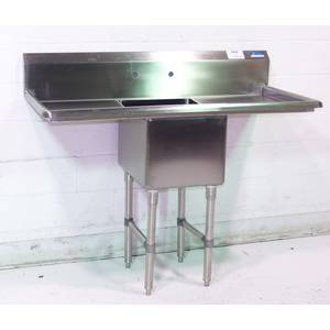 BK Resources BKS6-1-1620-14-18TS - Return - 16"x20"x14" One Compartment 16 Gauge Stainless Steel Sink