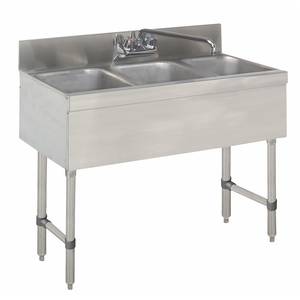 Advance Tabco SLB-33C-X Special Value 3 Compartment Stainless Steel Underbar Sink