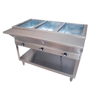 BK Resources STE-3-120 Electric 3 Compartment Open Well Steam Table - 120v