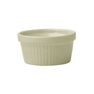 International Tableware, Inc RAMF-10-AW American White 8 oz Stoneware-Ceramic Fluted Ramekin
