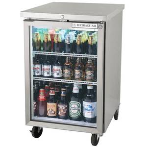 Beverage Air BB24HC-1-G-S 24" Glass Door Refrigerated Back Bar Storage Cabinet