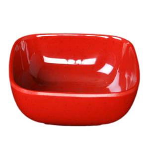 Thunder Group PS3103RD 5 oz Rounded Edge Square Passion Red Melamine Bowl