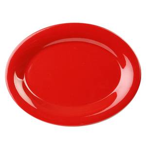 Thunder Group CR209PR 9.5"x7.25" Pure Red Oval Melamine Platters - 1 Doz