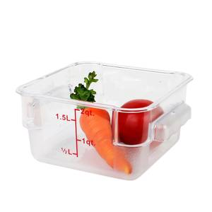 Thunder Group PLSFT002PC 2 Qt Clear Polycarbonate Square Food Storage Container