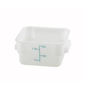 Thunder Group PLSFT002PP 2 Qt White Polyethylene Square Food Storage Container