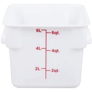 Thunder Group PLSFT006PP 6 Qt White Polyethylene Square Food Storage Container