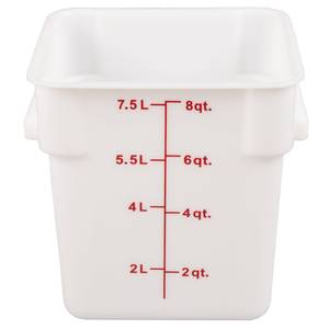 Thunder Group PLSFT008PP 8 Qt White Polyethylene Square Food Storage Container