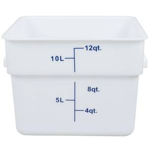 Thunder Group PLSFT012PP 12 Qt White Polyethylene Square Food Storage Container