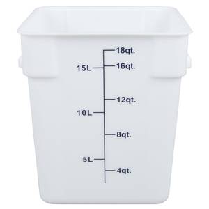 Thunder Group PLSFT018PP 18 Qt White Polyethylene Square Food Storage Container