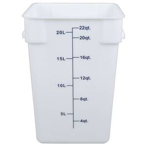 Thunder Group PLSFT022PP 22 Qt White Polyethylene Square Food Storage Container