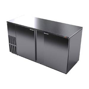 Fagor Refrigeration FBB-69S-N 70" Black Exterior Refrigerated Bar Cooler With Epoxy Rails