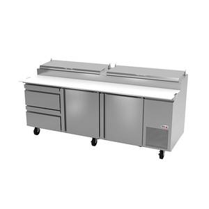 Fagor Refrigeration FPT-93-D2 93" Refrigerated Pizza Prep Table With Three Sections