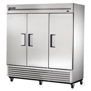True TS-72F-HC 78" Stainless Steel Reach-In Three-Section Freezer