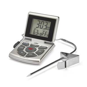 CDN DTTC-S Stainless Steel Combo Probe Thermometer with Timer & Clock