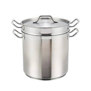 Winco SSDB-20 20 Quart Stainless Steel Induction Double Boiler w/ Lid