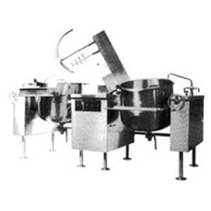 Crown Steam DLTM-100-2 Dual 100 Gallon Direct Steam Tilting Kettle Mixer