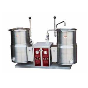 Crown Steam EC-12TW-2 12 Gallon Electric 2/3 Jacketed Twin Tilting Kettles
