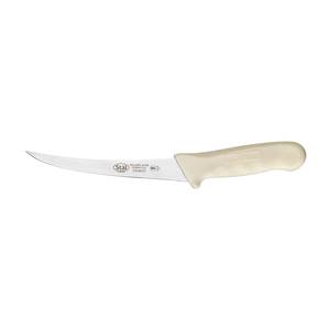 Winco KWP-60 Stäl 6" Stamped Boning Knife w/ White Polypropylene Handle