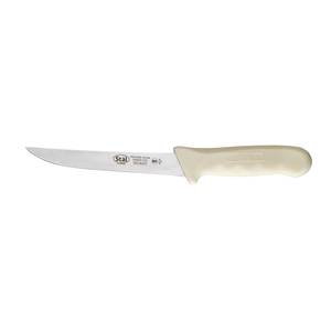 Winco KWP-62 Stäl 6" Stiff Boning Knife w/ White Polypropylene Handle