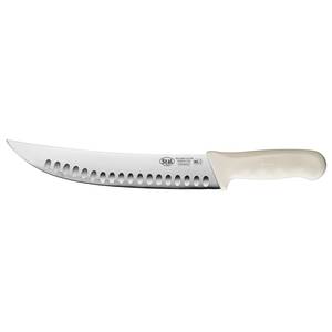 Winco KWP-93 Stäl 9.5" Stamped Cimeter Knife w/White Polypropylene Handle