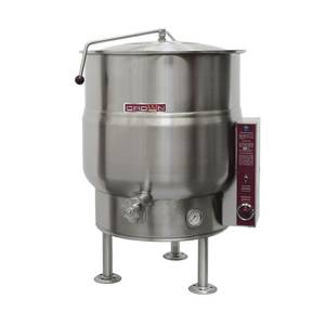 Crown Steam EL-40 40 Gallon Electric 2/3 Jacketed Stationary Kettle