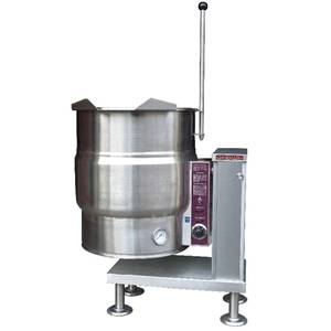 Crown Steam EC-20T 20 Gallon Electric Floor Model 2/3 Jacketed Tilting Kettle
