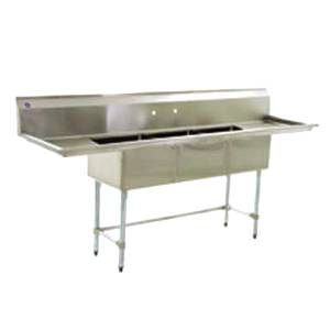 Eagle Group BPS-1545-3-15-FC BlendPort 15x15 BPFC (3) Compartmnt 16 Gauge Stainless Sink