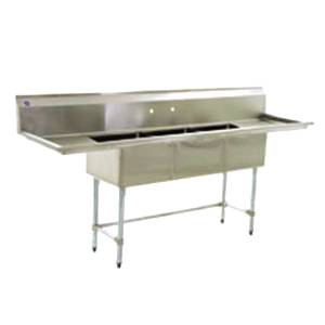 Eagle Group BPS-2472-3-24-FC BlendPort 24x24 BPFC (3) Compartment Stainless Steel Sink